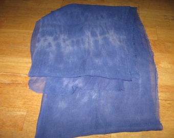 90" Silk Chiffon hand-dyed PURPLE Scarf ready to Nuno Felting