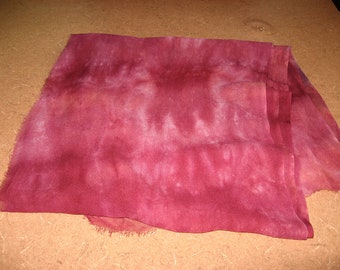 90" Silk Chiffon hand-dyed Burgundy scarf ready to nuno felt