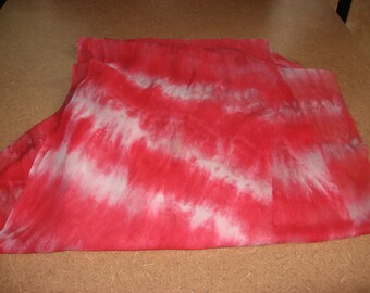 90" Silk Chiffon hand-dyed Red and Tan scarf ready to nuno felt