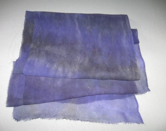 90 » Mousseline de soie à la main teinte violet et gris écharpe pour Nuno Felting