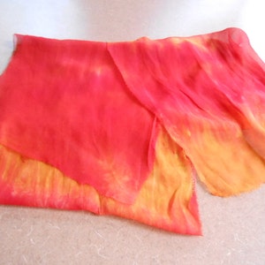 90 Silk Chiffon hand-dyed Tequila Sunrise Scarf ready for Nuno Felting image 3