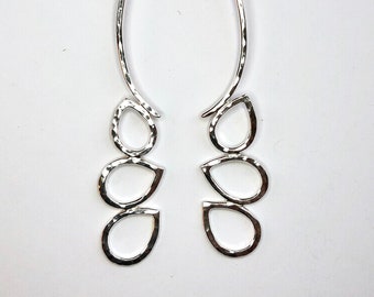 Hammered Silver Petal Drop Earrings #10