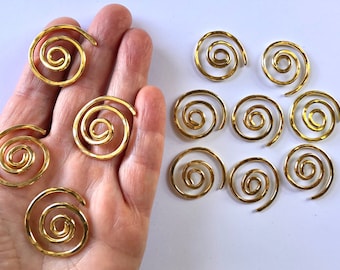 Medium Brass Spiral Shawl Pins/Hair Pins