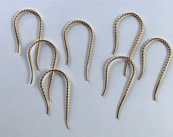 Size # 2 Fish Hook Fine Point Twisted Cable Needle (patent pending) Brass Bronze