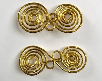 Brass Celtic Double Spiral Figure 8 Shawl Pin