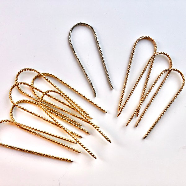 Brass Bronze Small U-Shaped Hairpins/ Hairsticks/ Chignon Pins/ Bobby Pins/ Shawl Pin