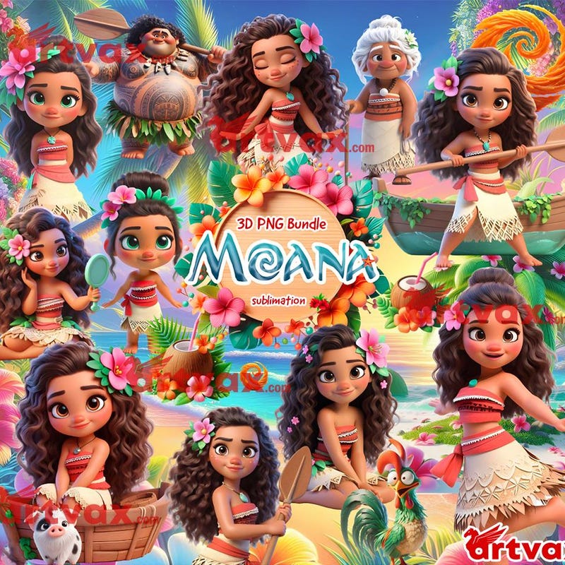 Moana Flowers - Etsy