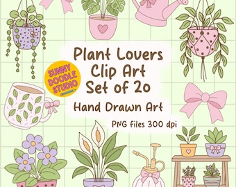 Plant Lovers Digital Planner Stickers, PNG Plants Clip Art, Goodnotes Stickers, Printable Planner Stickers, Bullet Journal Stickers