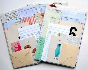 Mini Found Paper Scrap Pack - New and Vintage Papers