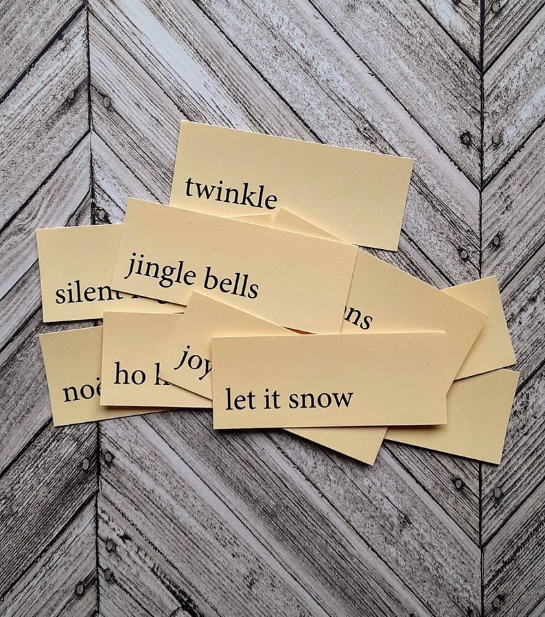 Mini Flashcards Christmas Carols Edition Set of 10 Etsy
