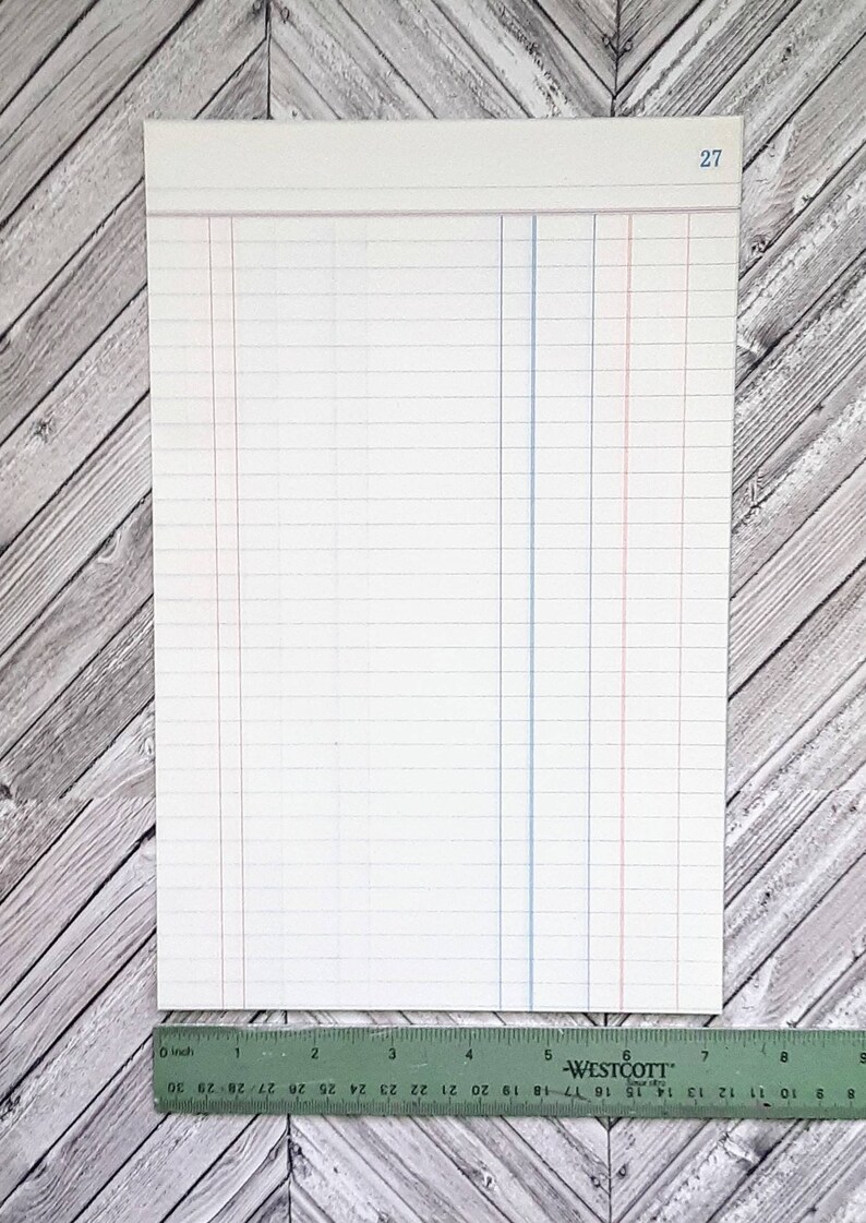 Vintage Ledger Paper Pack Set of 5 Etsy