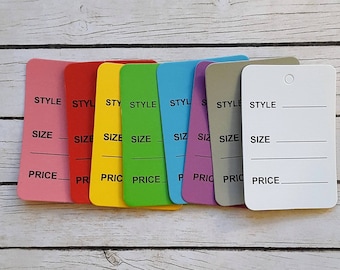 1.00 Shipping! Set of 24 Retro Style Tags Rainbow