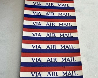 Vintage Air Mail Eureka Gummed Labels Seals - 1 Sheet - 10 Labels