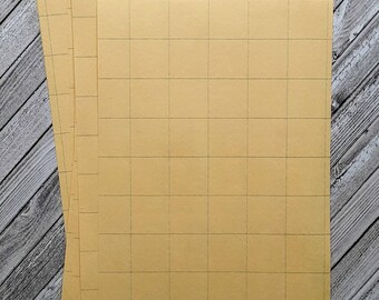 Vintage-Inspired Grid Paper - Set of 10 6"x9" Manilla with Blue Lines