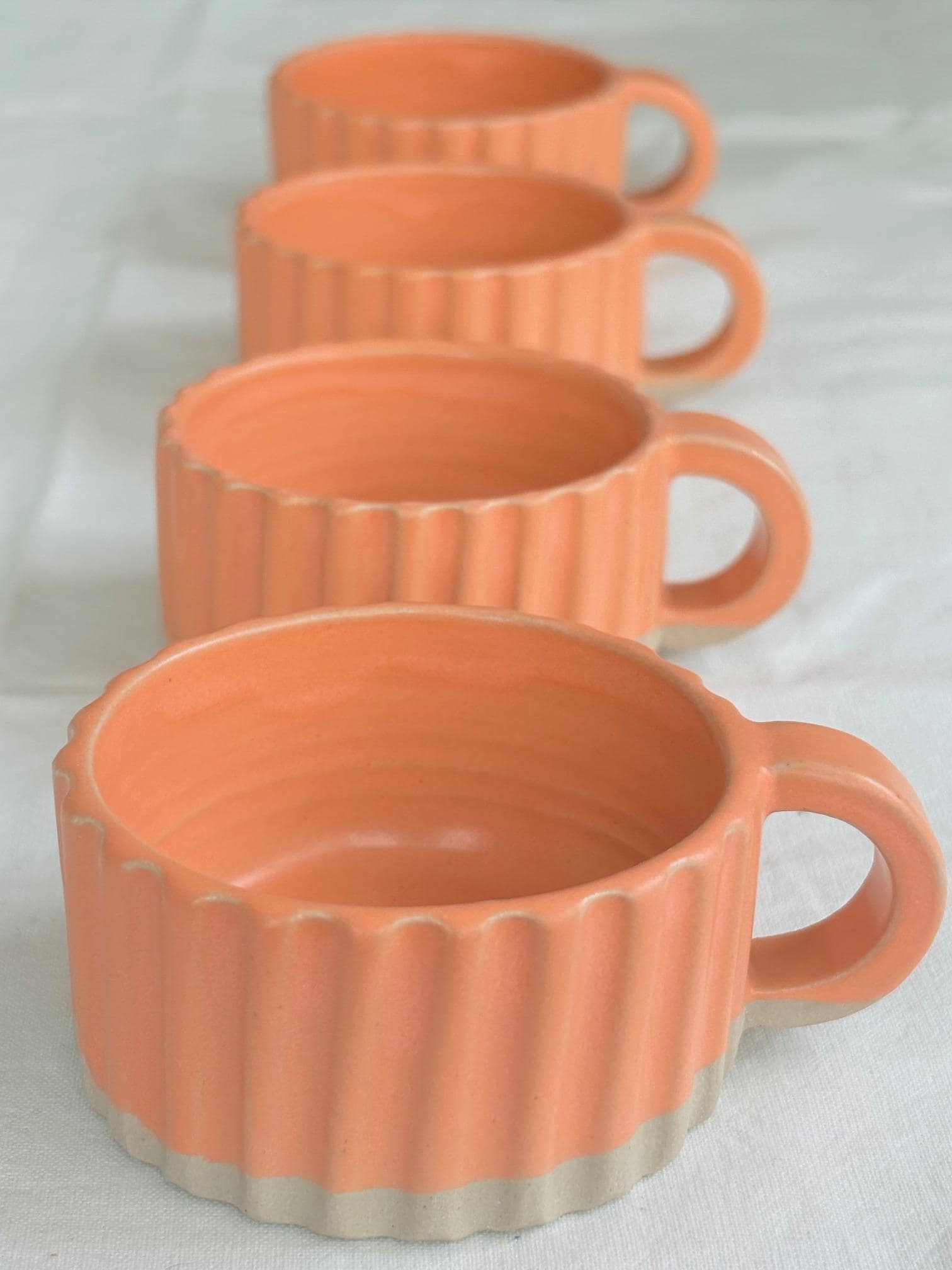 Tazzine da caffè in ceramica color corallo - Tazzina da caffè espresso - Tazzina da ristretto