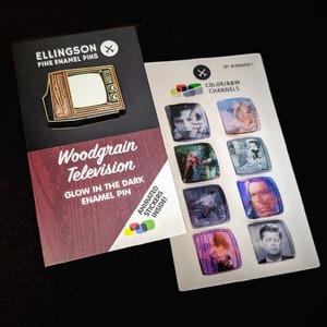 Woodgrain - Glow In The Dark TV Pin