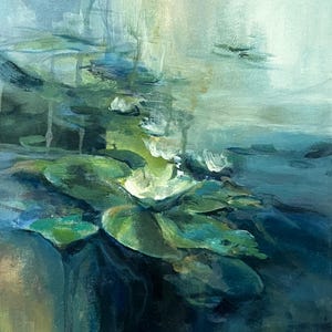Lily pad painting digital poster print