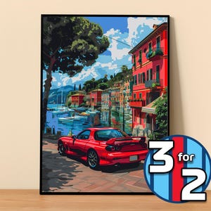 Mazda Poster | RX-7 FD Poster #9250.0 | JDM Wall Decor | Jdm Art Illustration | Gift for Him | Car Wall Decor Gift For Her