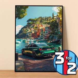 BMW Poster | M3 Wettbewerb G80 Plakat #9013.2 | BMW Wanddekor | BMW Kunst Illustration | Geschenk für Ihn | Auto-Wand-Dekor | Geschenk für sie