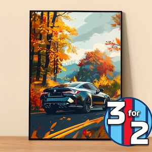BMW Poster | M4 Competition G82 Poster #5014.1 | BMW Wall Decor | BMW Art Illustration | Gift for Him | Car Wall Decor | Gift For Her
