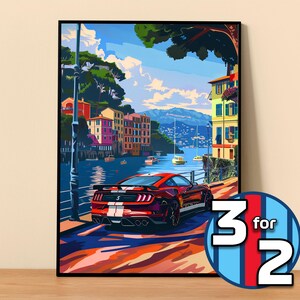 Ford Poster | Mustang Shelby GT500 Poster #9301.2 | Ford Wall Decor | Ford Art Illustration | Gift for Him | Car Wall Decor | Gift For Her