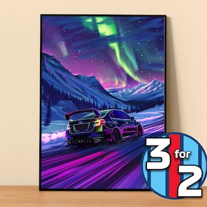 Subaru Poster | WRX STI Poster #8230.0 | JDM Wall Decor | Jdm Art Illustration | Gift for Him | Car Wall Decor Gift For Her