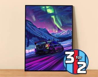 Plakat Subaru | Plakat WRX STI #8230.0 | Dekoracja ścienna JDM | Ilustracja artystyczna JDM | Prezent dla niego | Dekoracja ścienna samochodu Prezent dla niej