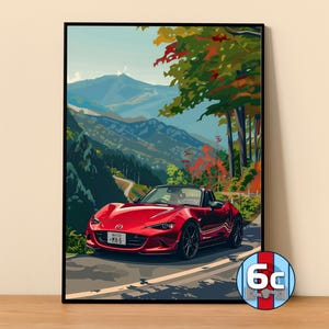 Mazda Poster | MX-5 ND Poster #5251.4 | JDM Wall Decor | Jdm Art Illustration | Gift for Him | Car Wall Decor Gift For Her