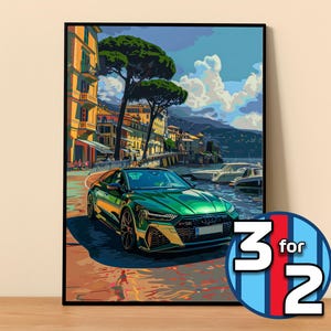 Cartel de Audi / Cartel RS7 Sportback #9037.0 / Decoración de pared de Audi / Ilustración de arte de Audi / Regalo para él / Decoración de pared de coche / Regalo para ella