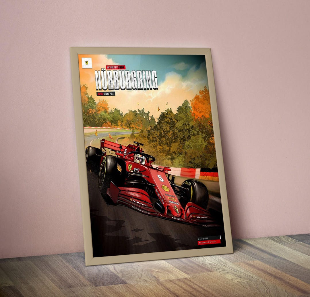 Ferrari Poster Print Eifel GP 2020 Nürburgring Print F1 Poster Grand  Prix Race Poster F1 Wall Decor Formula Gift