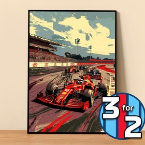 Ferrari F1 Poster #F1021 | Scuderia Ferrari Print | F1 Poster | Formula 1 Poster | F1 Wall Decor | Formula 1 Gift |