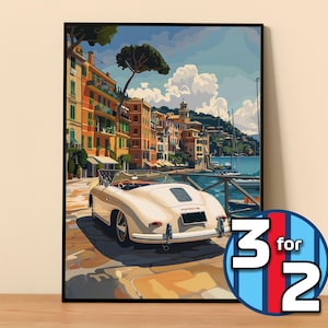 Porsche Poster | 356 Speedster Poster #9095.1 | Porsche Wall Decor | Porsche Art Illustration | Gift for Him | Car Wall Decor  Gift For Her