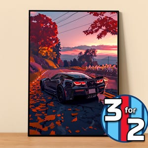 Chevrolet Poster | Corvette Z06 C7 Poster #5320.0 | Corvette Wall Decor | Corvette Art Illustration | Gift for Him | Gift For Her