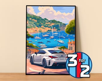 Lexus Poster | Lexus RC F Poster #9262.0 | JDM Wall Decor | JDM Art Illustration | Gift for Him | Car Wall Decor | Gift For Her
