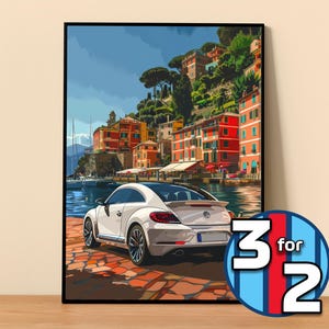 Volkswagen Poster | Beetle R Line Poster #9021.0 | VW Wall Decor | VW Art Illustration | Gift for Him | Car Wall Decor | Gift For Her