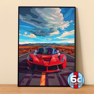 Ferrari Poster | LaFerrari Poster #5100.0 | Ferrari Wall Decor | Ferrari Art Illustration | Gift for Him | Car Wall Decor | Gift For Her