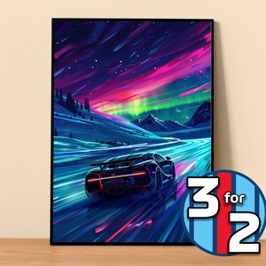 Bugatti Poster | Chiron Poster #8500.0 | Bugatti Wall Decor | Bugatti Art Illustration | Gift for Him | Car Wall Decor Gift For Her
