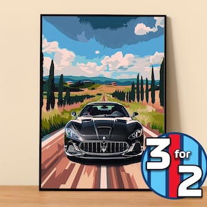 Maserati Poster | GranTurismo Poster #5150.0 | Maserati Wall Decor | Maserati Art Illustration | Gift for Him | Car Wall Decor Gift For Her