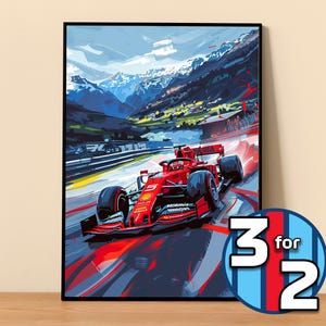Ferrari F1 Poster #F1001 | Scuderia Ferrari Print | F1 Poster | Formula 1 Poster | F1 Wall Decor | Formula 1 Gift |