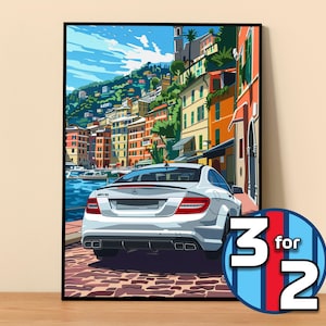 Mercedes Poster | C63 Kompressor AMG Poster #9001.3 | Mercedes Wall Decor | Mercedes Art Illustration | Gift for Him | Gift For Her