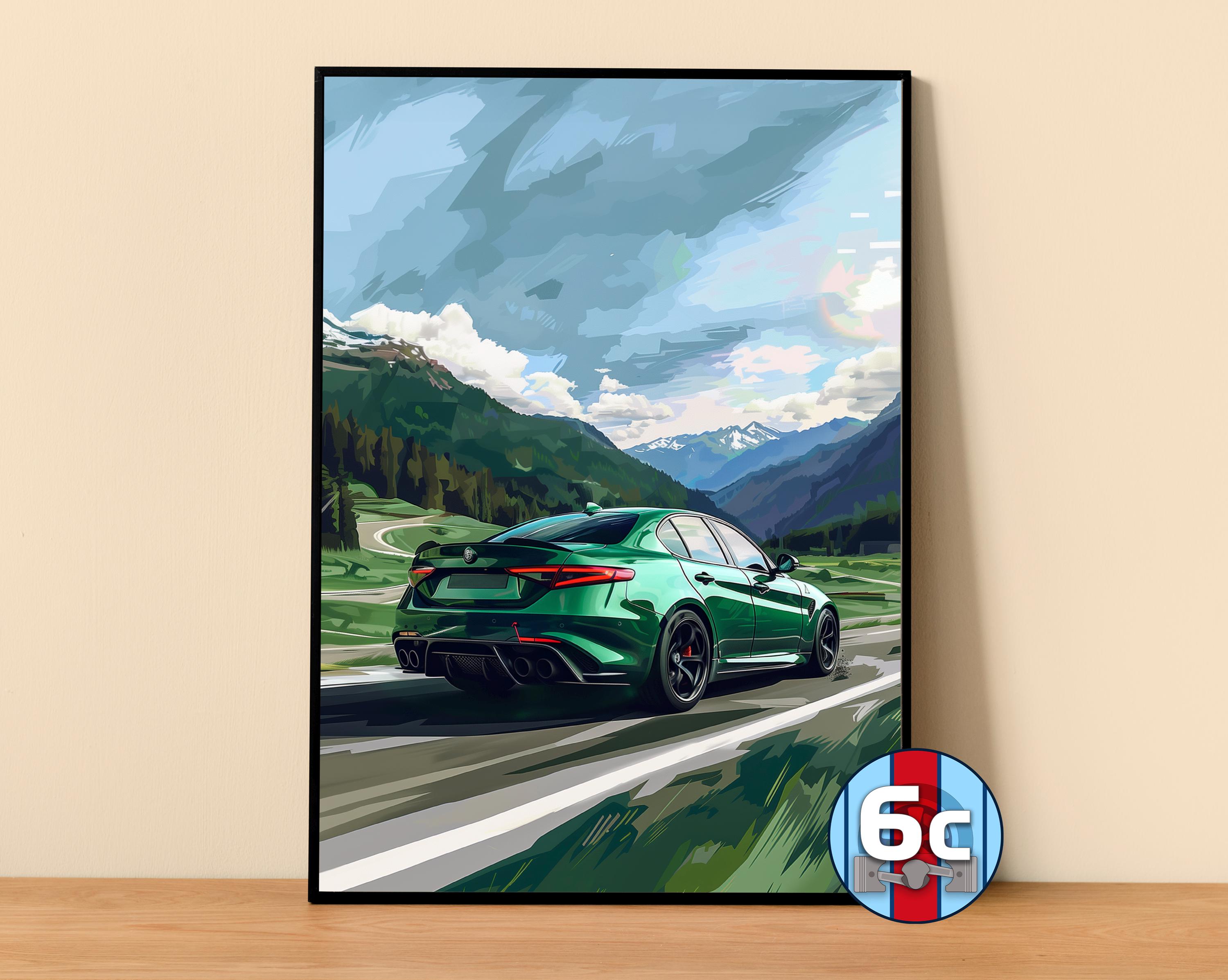 Alfa Romeo Poster | Giulia Quadrifoglio Poster #5110.0 | Alfa Romeo Wall Decor | Alfa Romeo Art Illustration | Gift for Him | Gift For Her