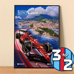 フェラーリ ポスター プリント | モナコ GP 2022 モンテカルロ プリント | F1 ポスター | グランプリ レース ポスター | F1 壁飾り | フォーミュラ 1 ギフト | 男性へのギフト