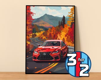 Lexus Poster | Lexus RC F Poster #5262.2 | JDM Wall Decor | JDM