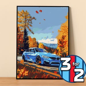 BMW Poster | M3 Competition F80 Poster #5013.14 | BMW Wall Decor | BMW Art Illustration | Gift for Him | Car Wall Decor | Gift For Her