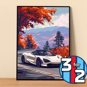 McLaren-poster | Mclaren 720S-poster #5412.4 | McLaren wanddecoratie | McLaren-kunstillustratie | Cadeau voor hem | Automuurdecoratie Cadeau voor haar