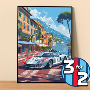 Ford Poster | Ford GT40 Poster #9300.0 | Ford Wall Decor | Ford Art Illustration | Gift for Him | Car Wall Decor | Gift For Her