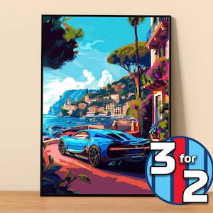 Bugatti Poster | Chiron Poster #9500.0 | Bugatti Wall Decor | Bugatti Art Illustration | Gift for Him | Car Wall Decor Gift For Her