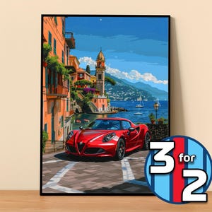 Alfa Romeo Poster | 4C Coupé Poster #9113.0 | Alfa Romeo Wall Decor | Alfa Romeo Art Illustration | Gift for Him | Gift For Her