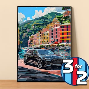 Cartel de Audi / Cartel RS6 Avant #9036.1 / Decoración de pared de Audi / Ilustración de arte de Audi / Regalo para él / Decoración de pared de coche / Regalo para ella