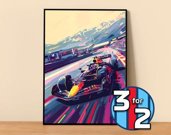Red Bull F1 Poster #F1110 | Red Bull Racing Print | F1 Poster | Formula 1 Poster | F1 Wall Decor | Formula 1 Gift |